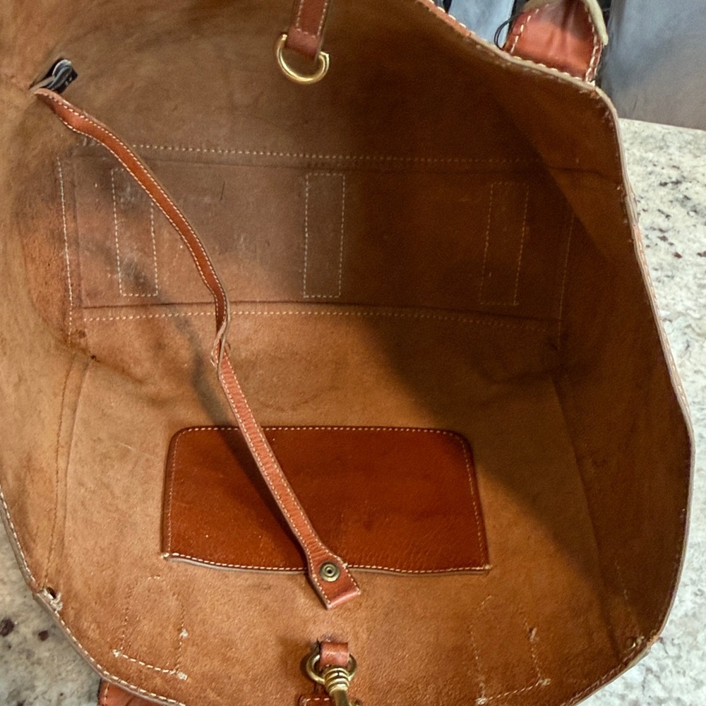 Frye Leather Tote in Cognac vintage - Picture 5 of 7